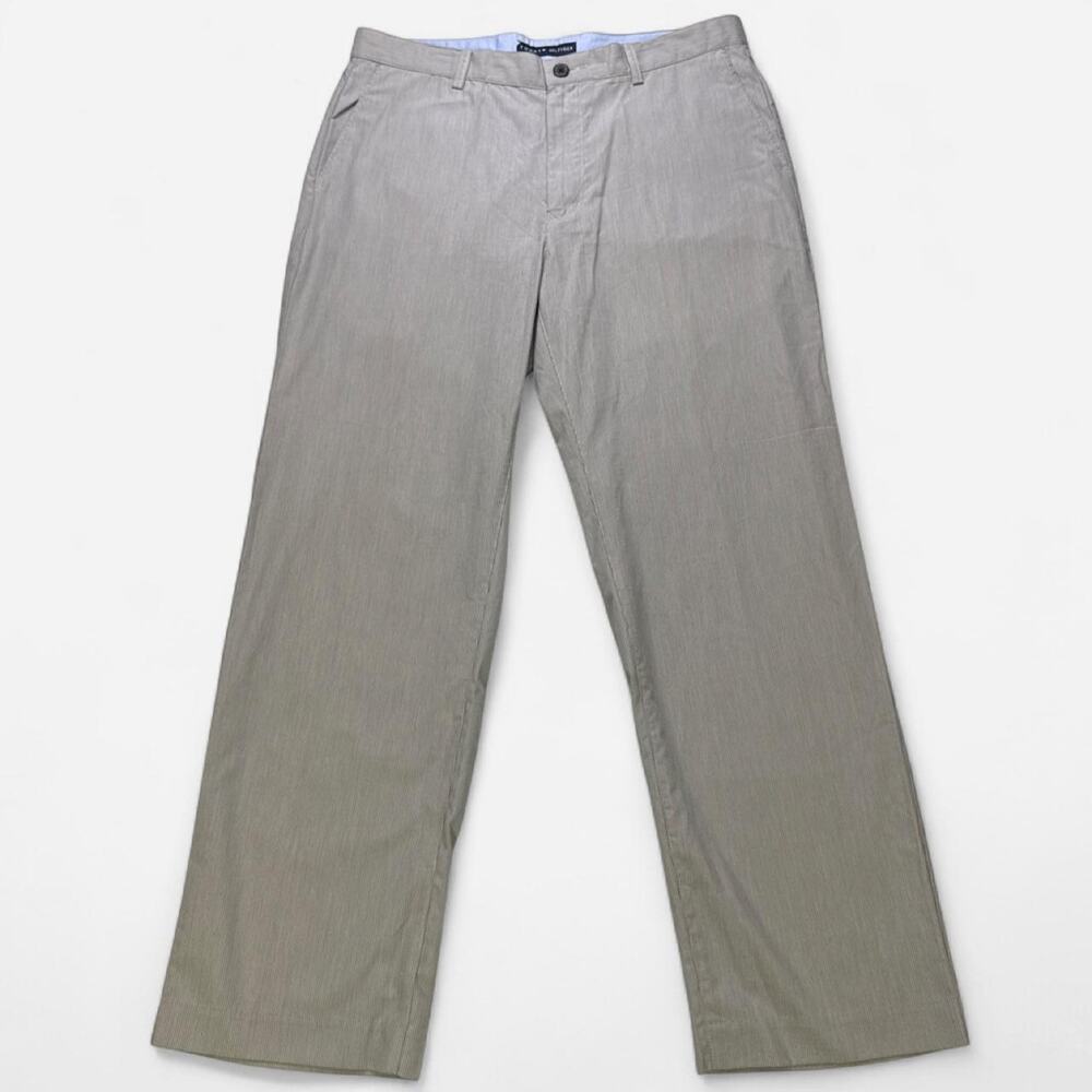 Vintage 2007 Tommy Hilfiger Gray Micro-pinstripe Pants size 34x30 100% cotton